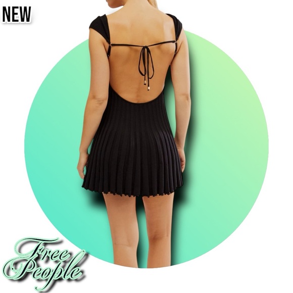 New Free People Cherie Tie Back Knit Minidress - Picture 2 of 4